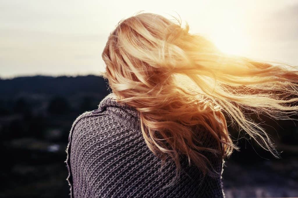 girl, hair, blowing