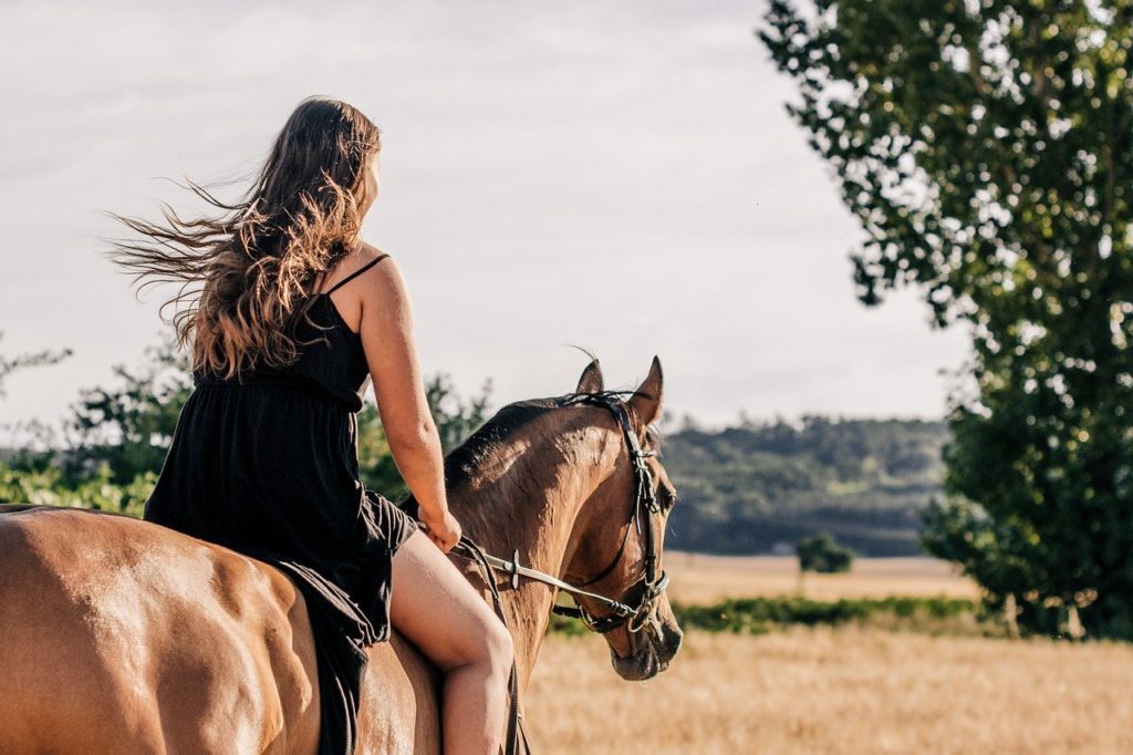 horse, girl, ride